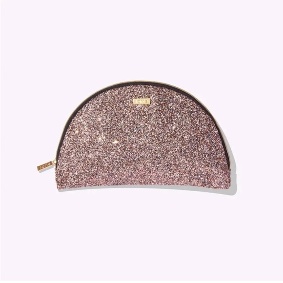 TARTE Glitter Half Moon Makeup Case Clutch NWT - Picture 2 of 8